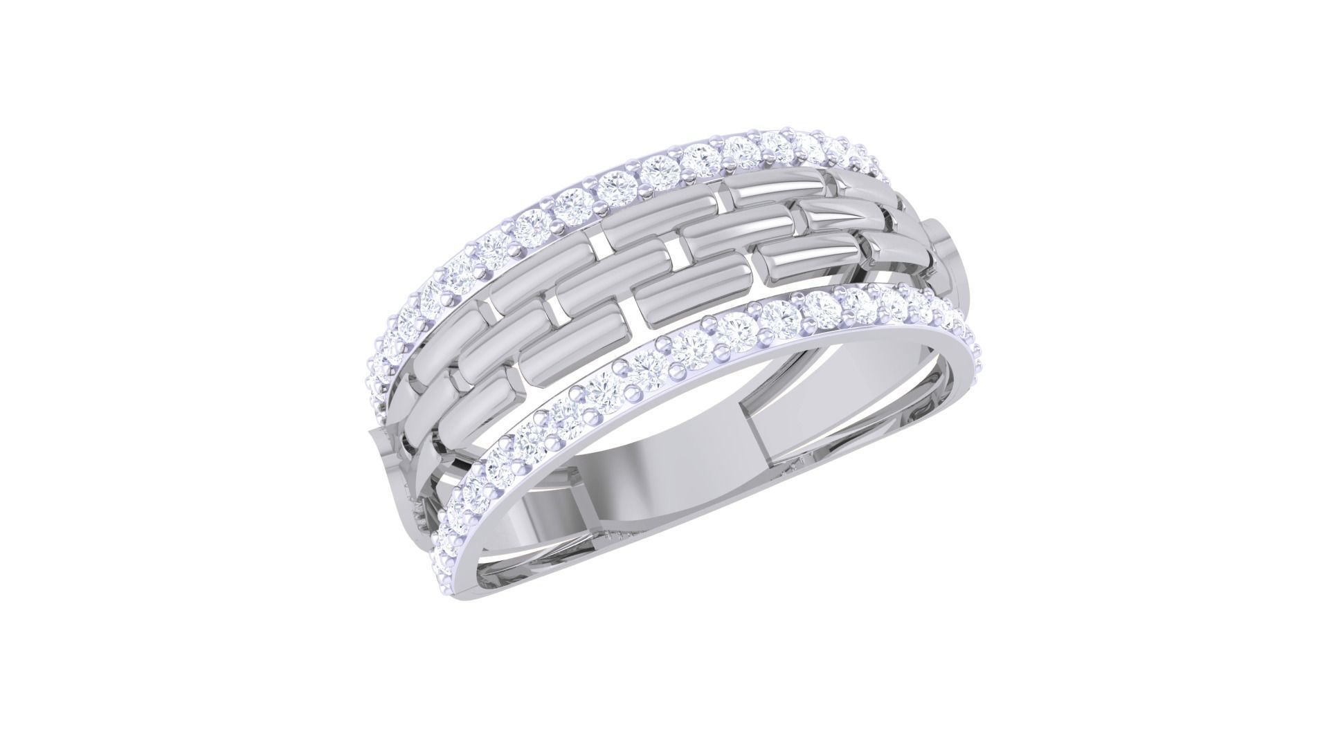 Bricks High Jewelry Cocktail Ring 3dm stl obj mtl glb gltf 3mf  3D print model_3