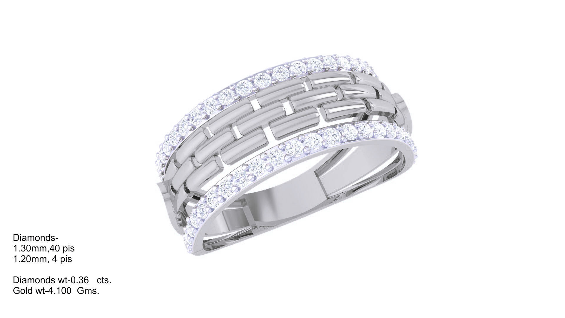 Bricks High Jewelry Cocktail Ring 3dm stl obj mtl glb gltf 3mf  3D print model_4