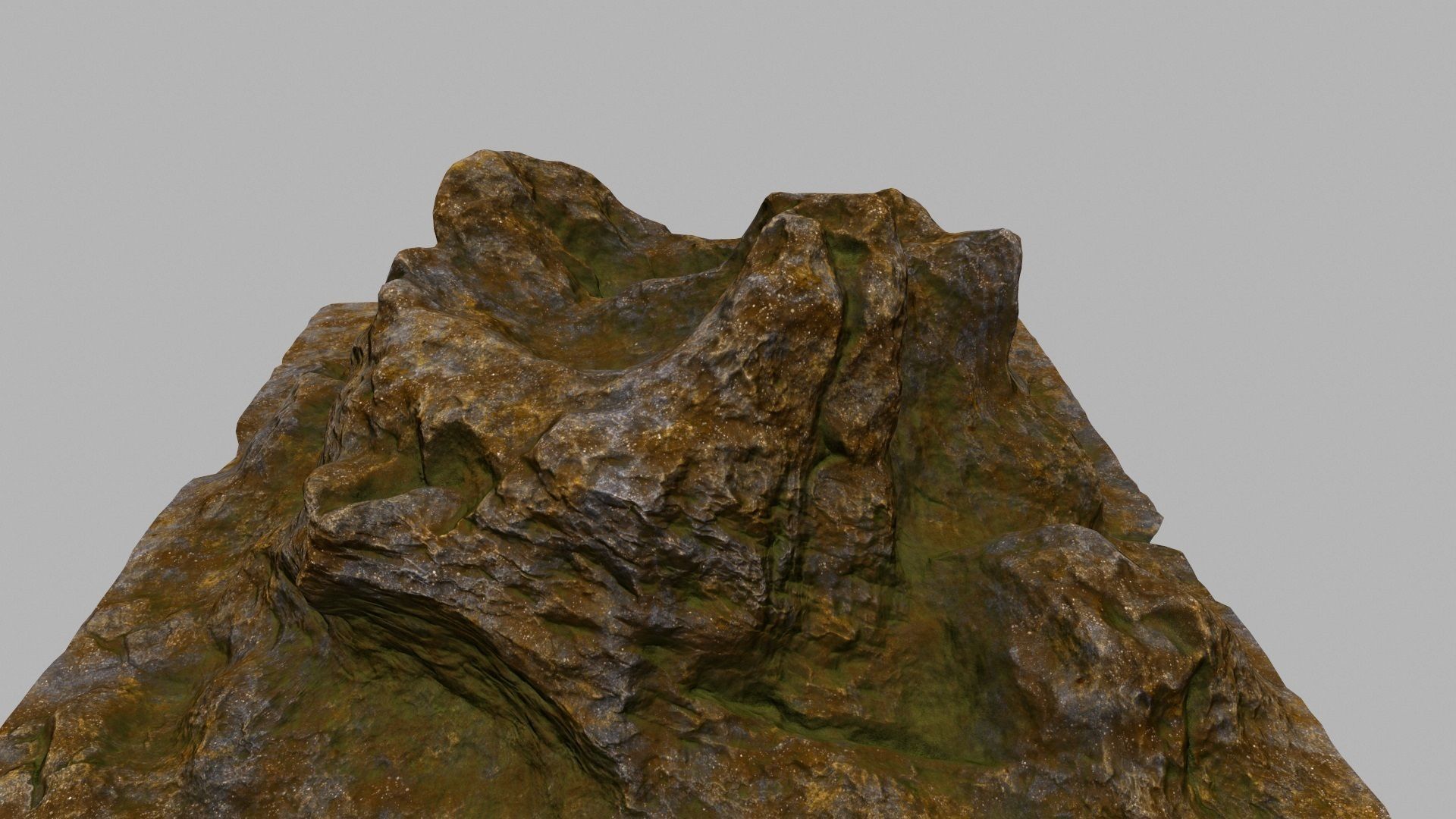 Rock mountain with grass and rocks 3D model_12