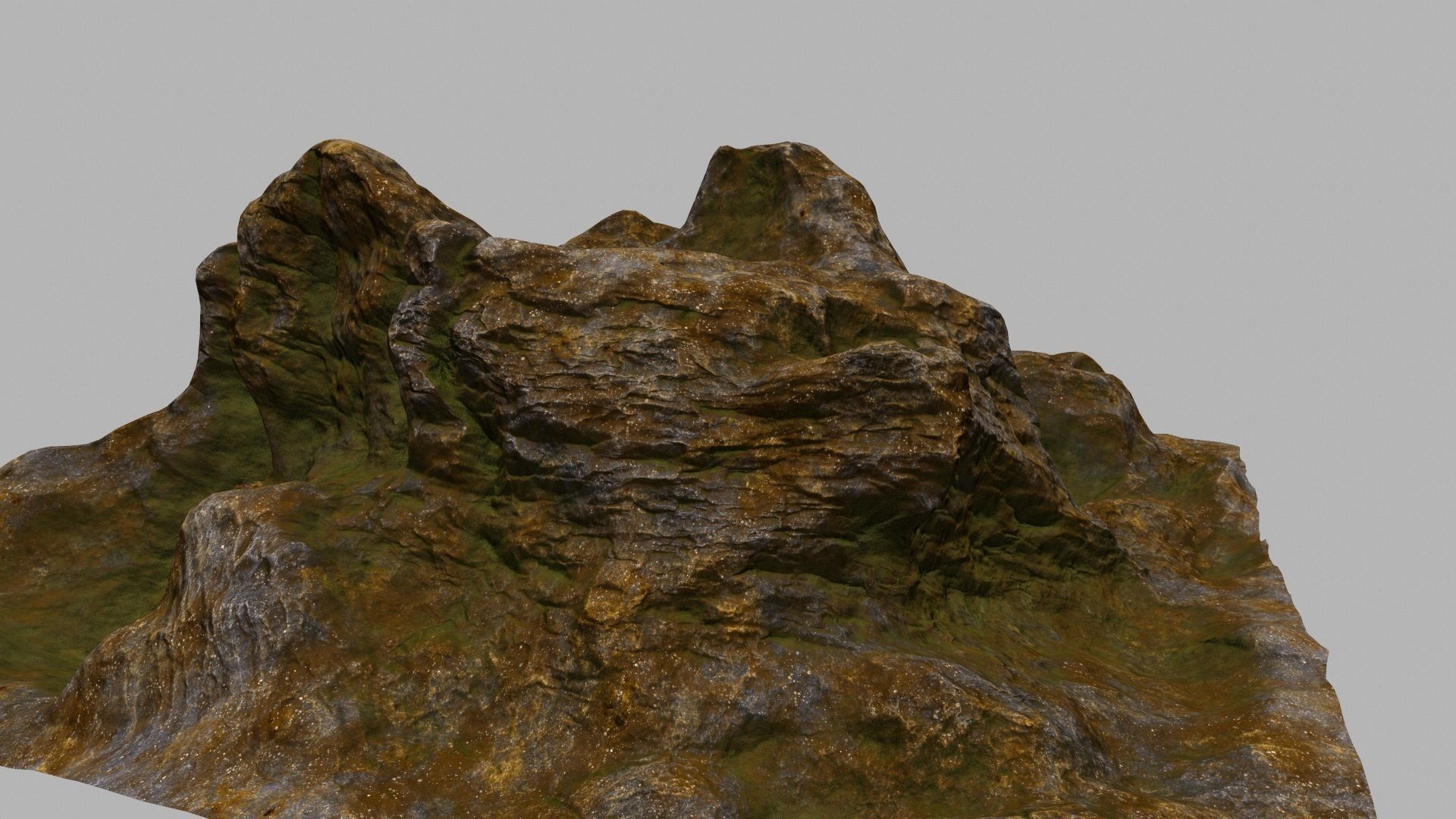 Rock mountain with grass and rocks 3D model_6