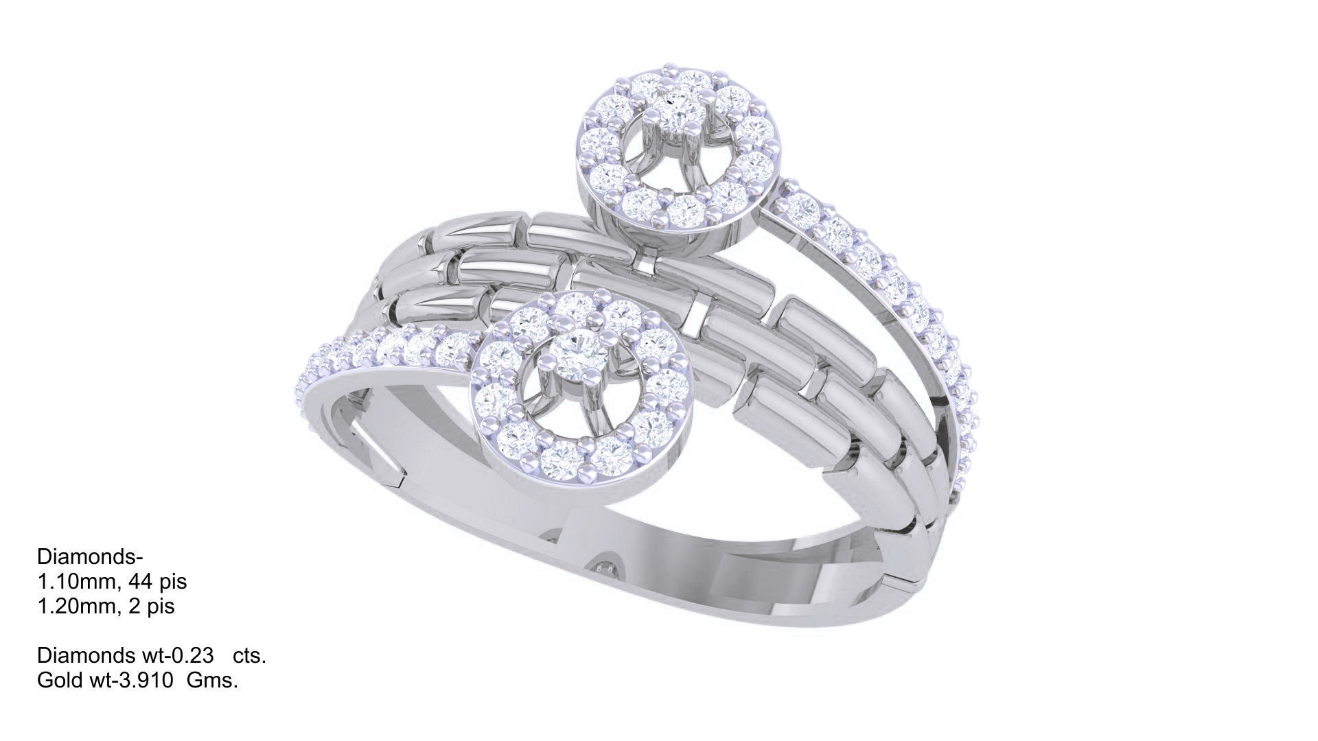 Bricks High Jewelry Cocktail Ring 3dm stl obj mtl glb gltf 3mf 3D print model_3