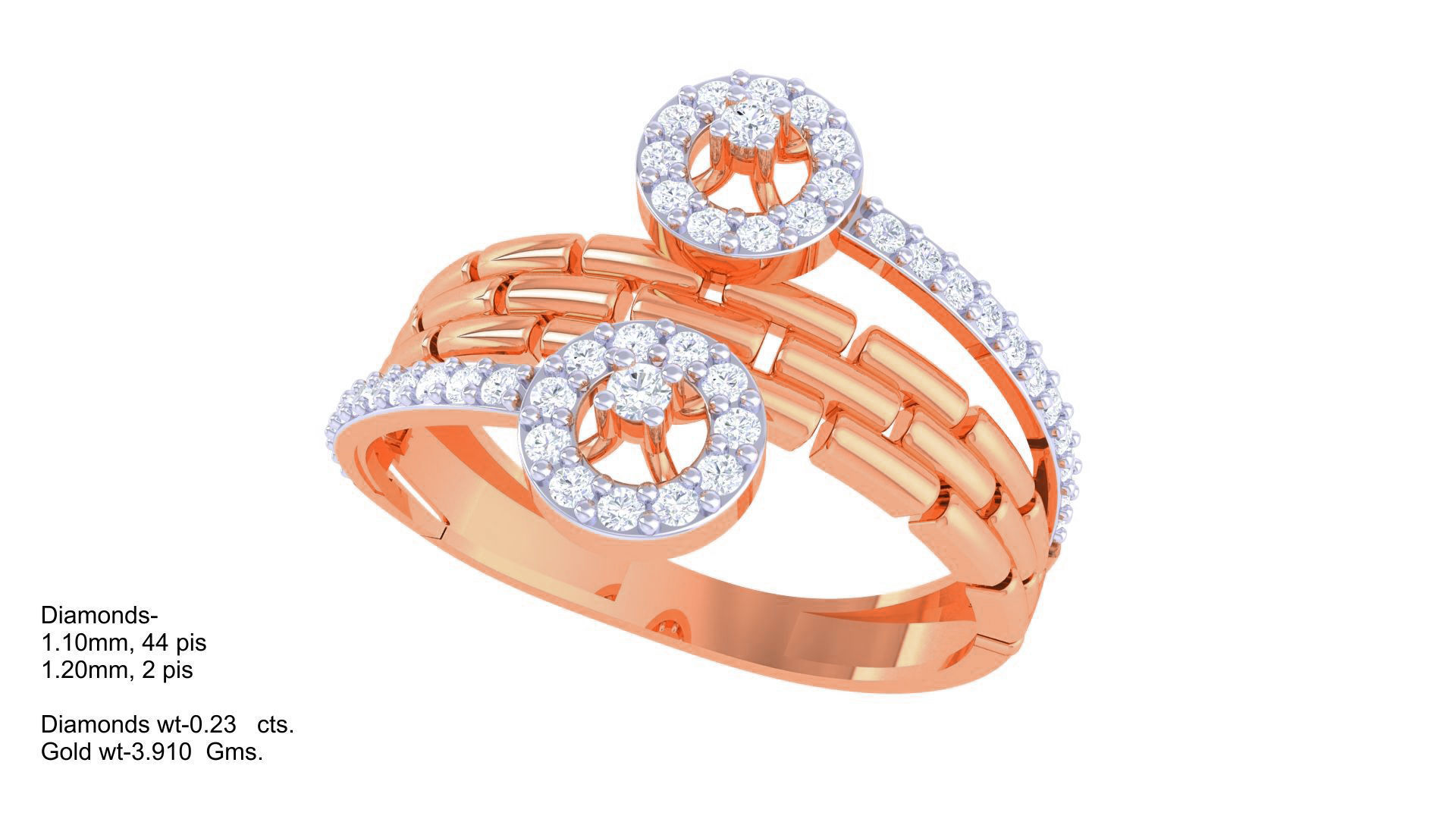 Bricks High Jewelry Cocktail Ring 3dm stl obj mtl glb gltf 3mf 3D print model_5