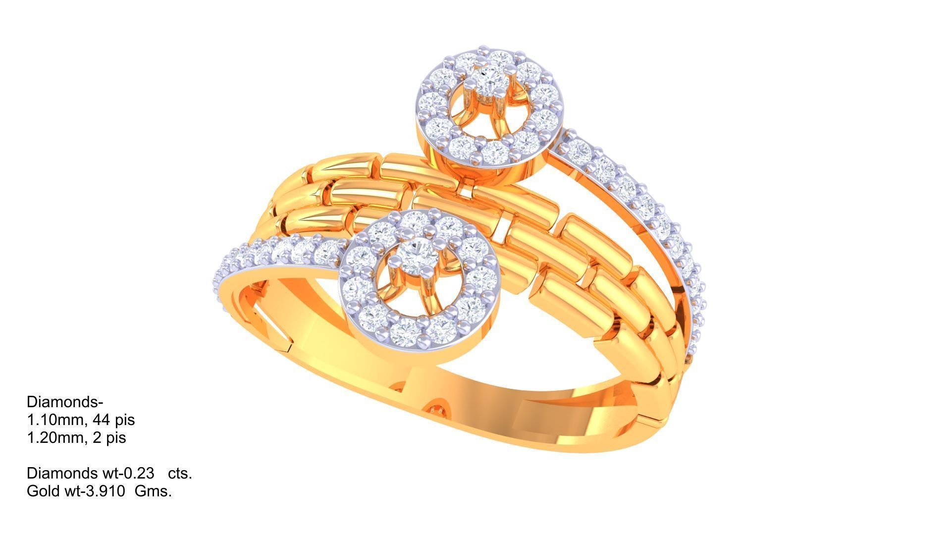 Bricks High Jewelry Cocktail Ring 3dm stl obj mtl glb gltf 3mf 3D print model_4