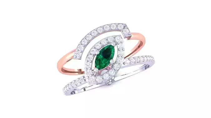 High Jewelry Cocktail Ring 3dm stl obj mtl glb gltf 3mf renders