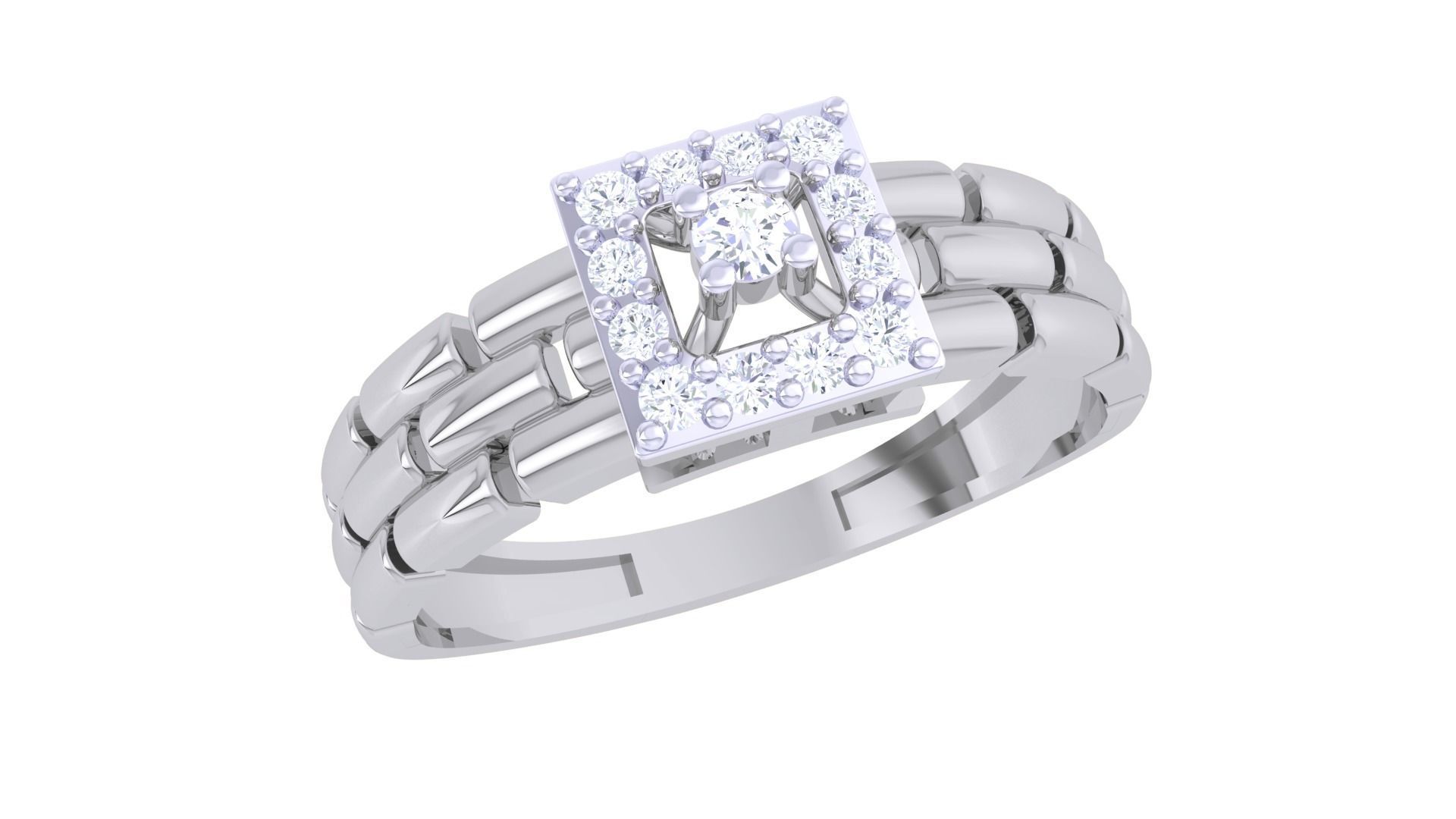 Bricks High Jewelry Cocktail Ring 3dm stl obj mtl glb gltf 3mf 3D print model_1