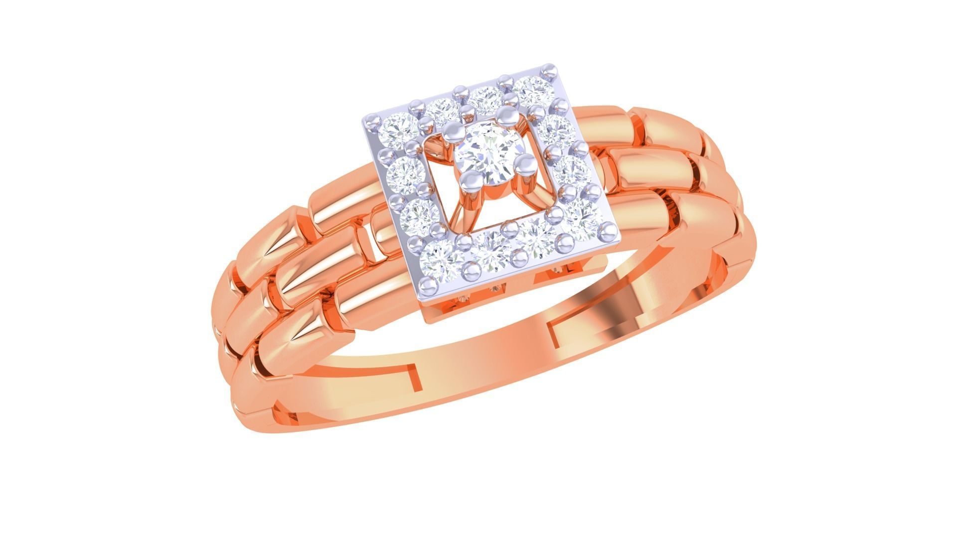 Bricks High Jewelry Cocktail Ring 3dm stl obj mtl glb gltf 3mf 3D print model_6