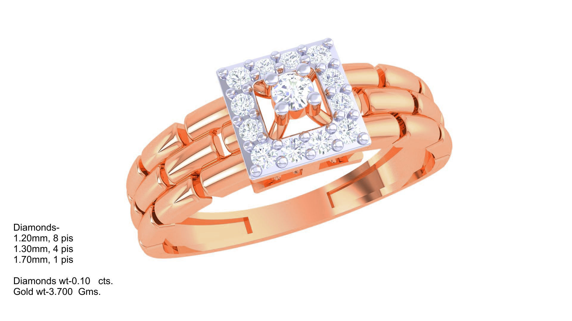 Bricks High Jewelry Cocktail Ring 3dm stl obj mtl glb gltf 3mf 3D print model_5