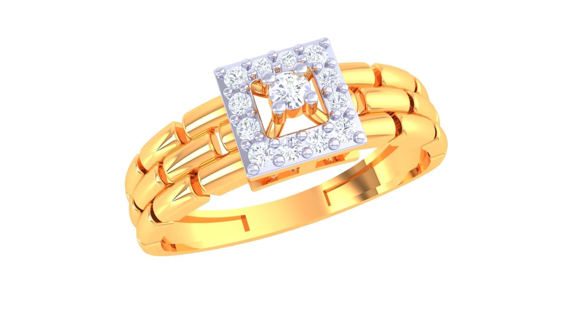 Bricks High Jewelry Cocktail Ring 3dm stl obj mtl glb gltf 3mf 3D print model_2