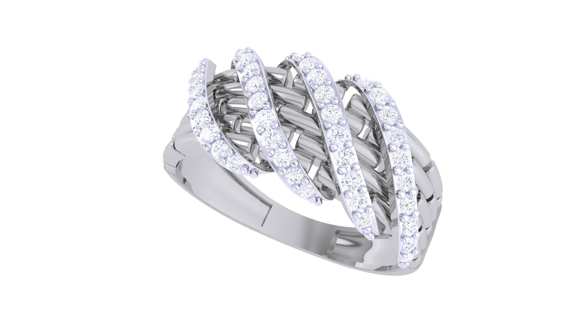 Bricks High Jewelry Cocktail Ring 3dm stl obj mtl glb gltf 3mf  3D print model_1