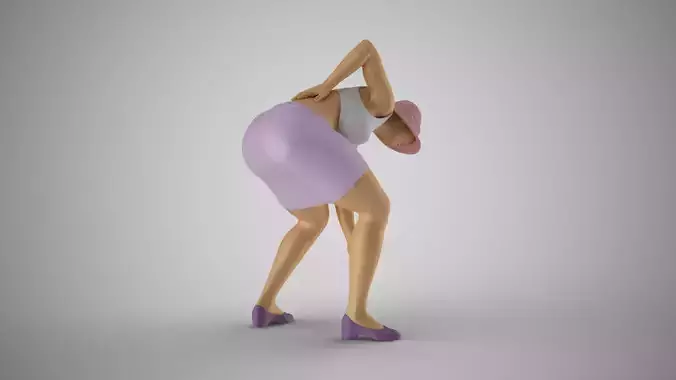 Woman Holding Waist and Bending Over