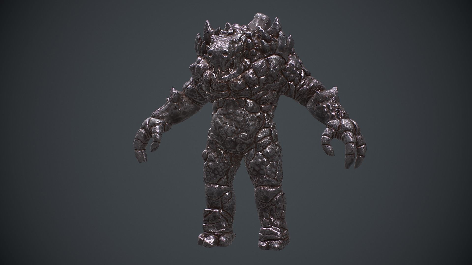 Golem Low-poly 3D model_16
