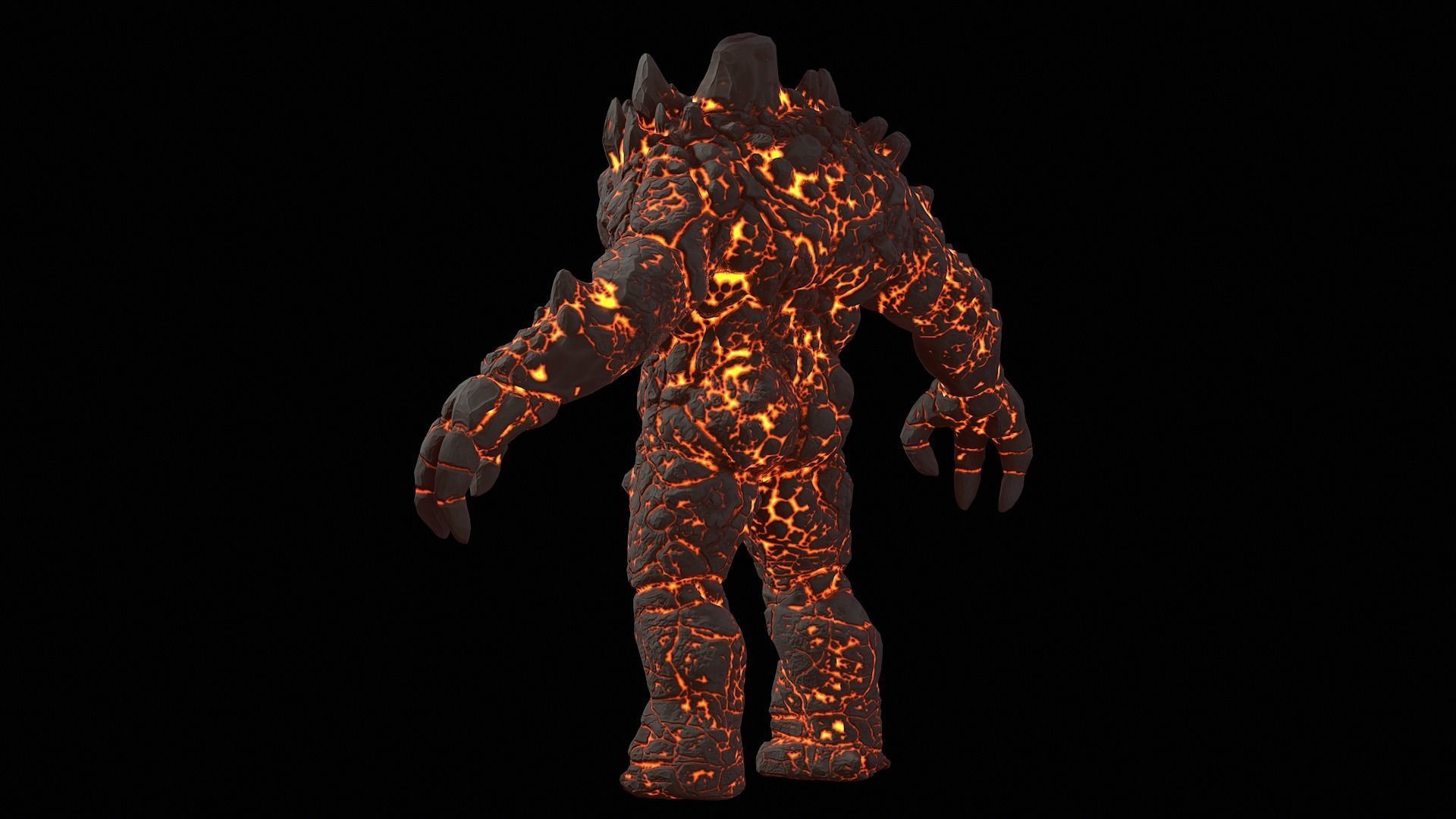 Golem Low-poly 3D model_6