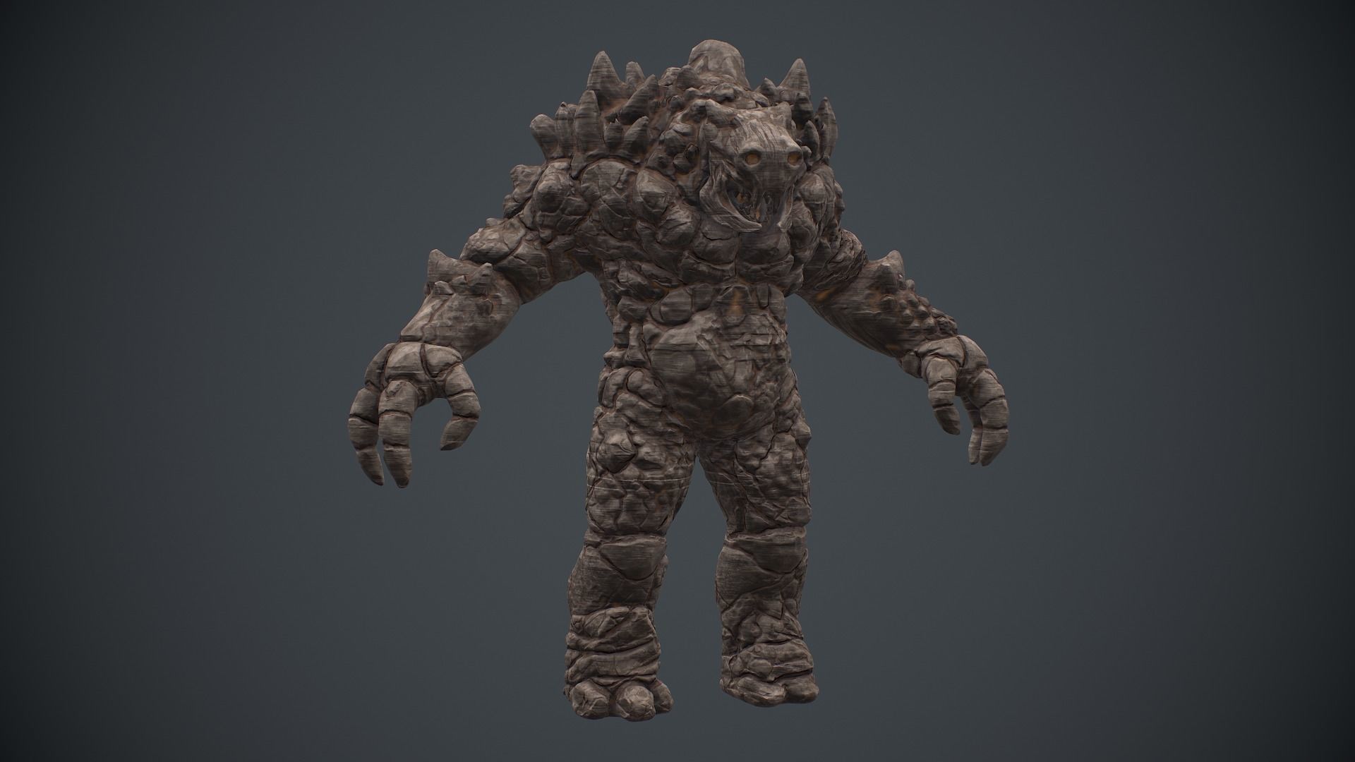 Golem Low-poly 3D model_20