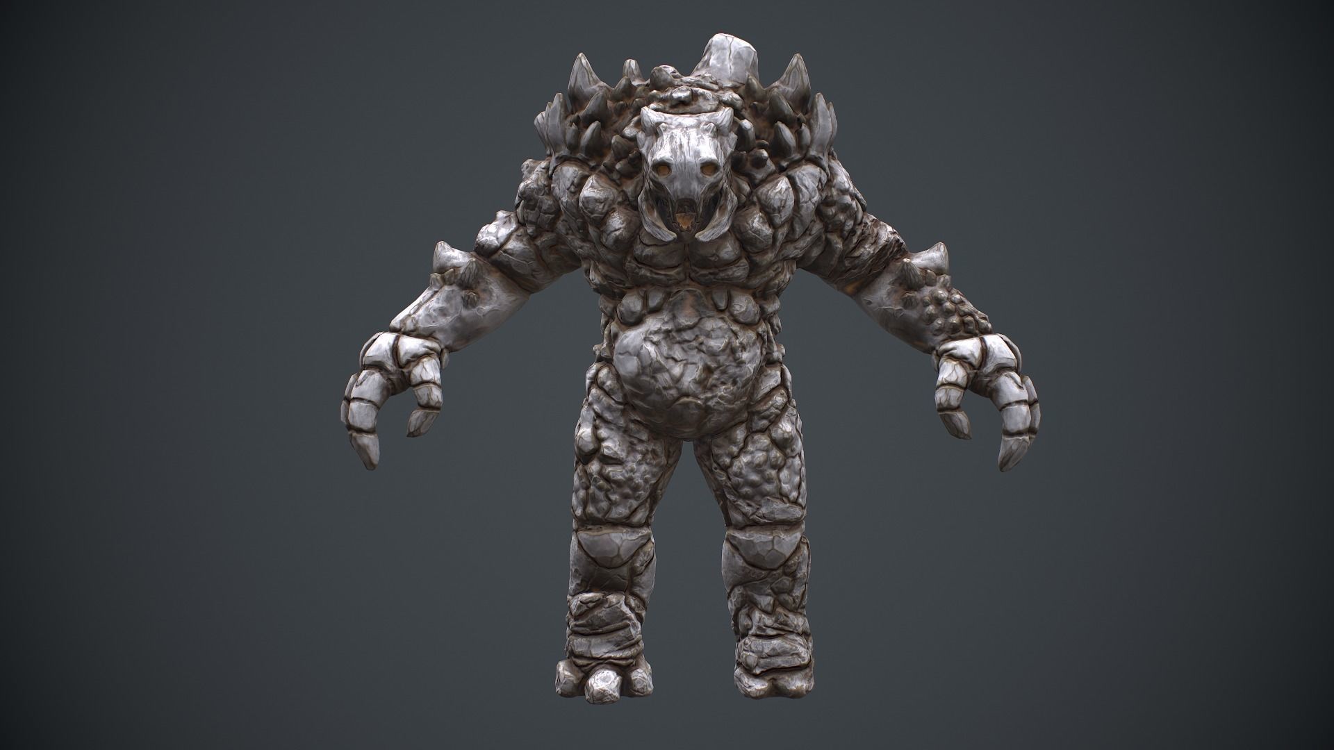 Golem Low-poly 3D model_17