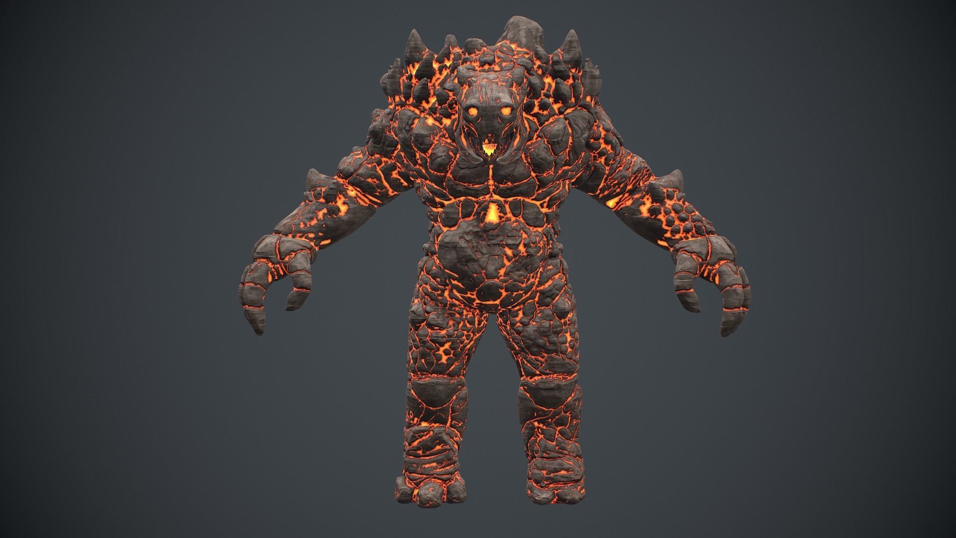 Golem Low-poly 3D model_12