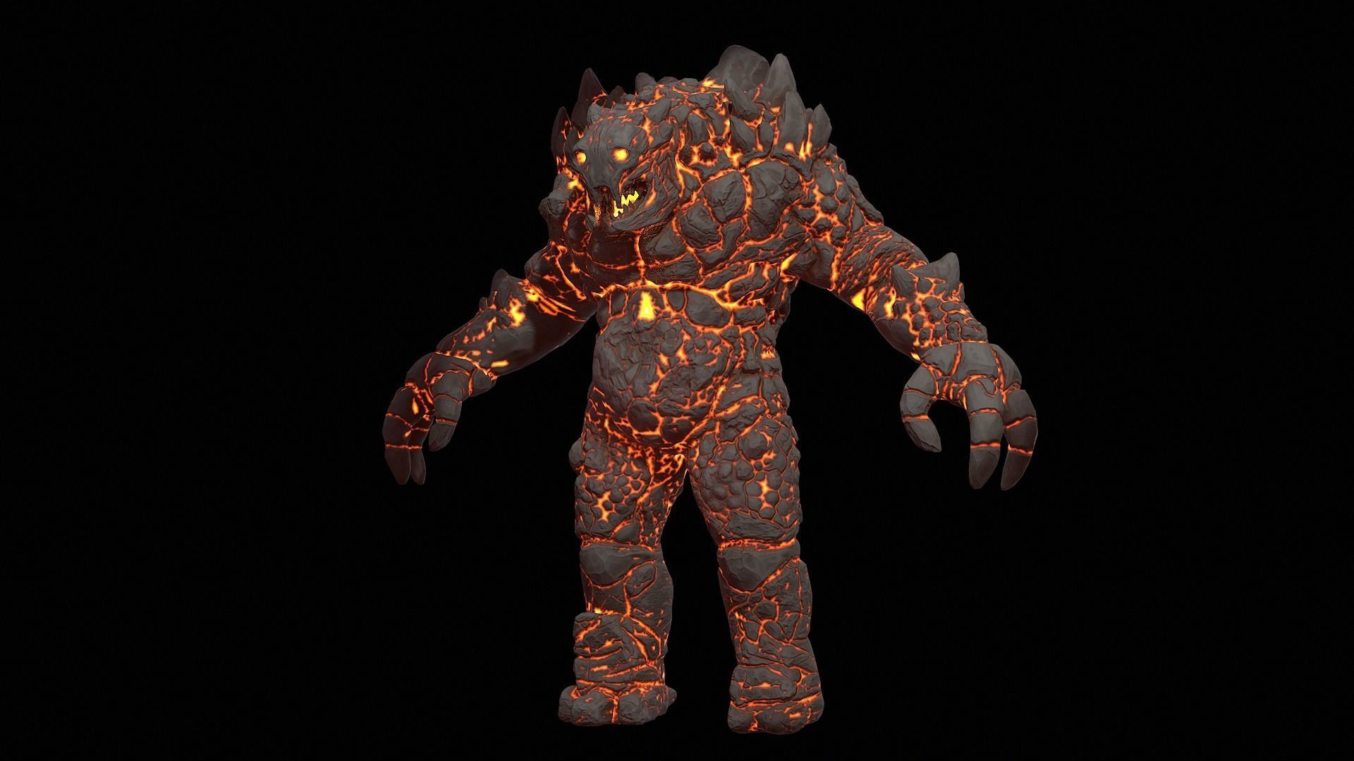 Golem Low-poly 3D model_4