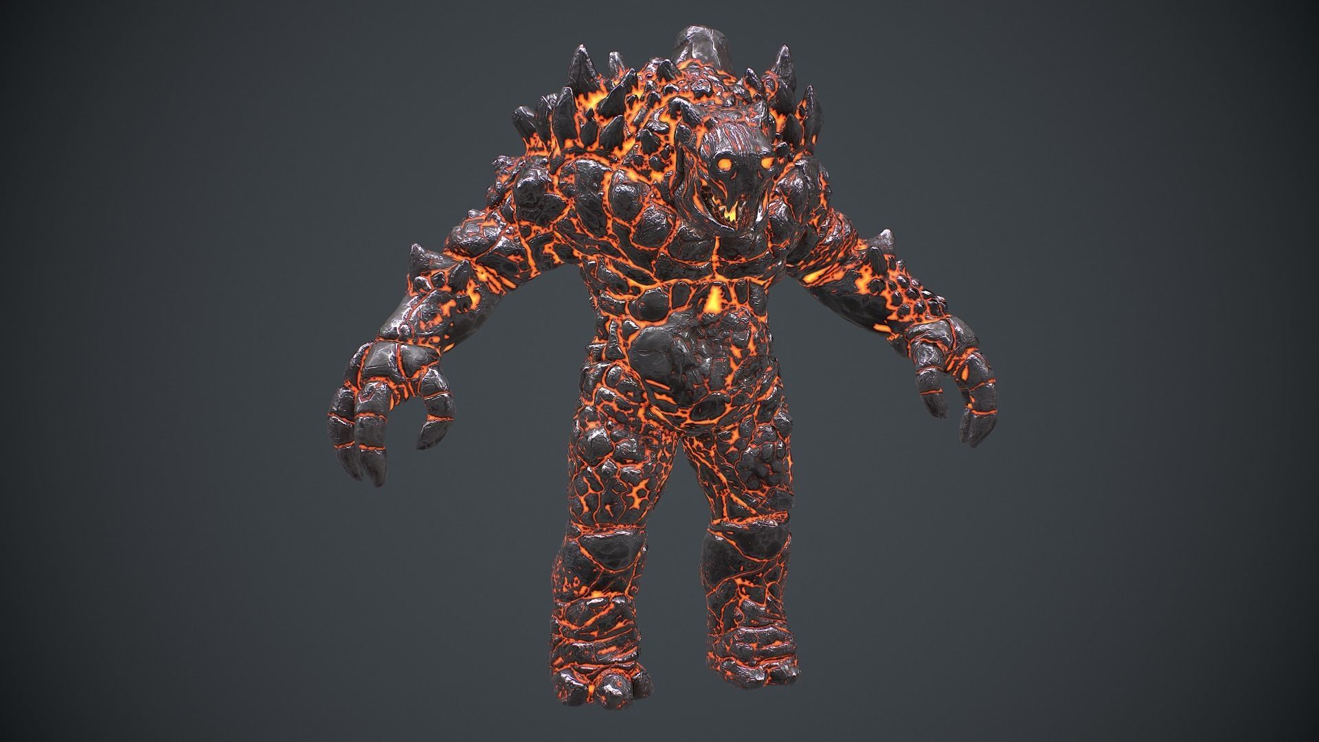 Golem Low-poly 3D model_14