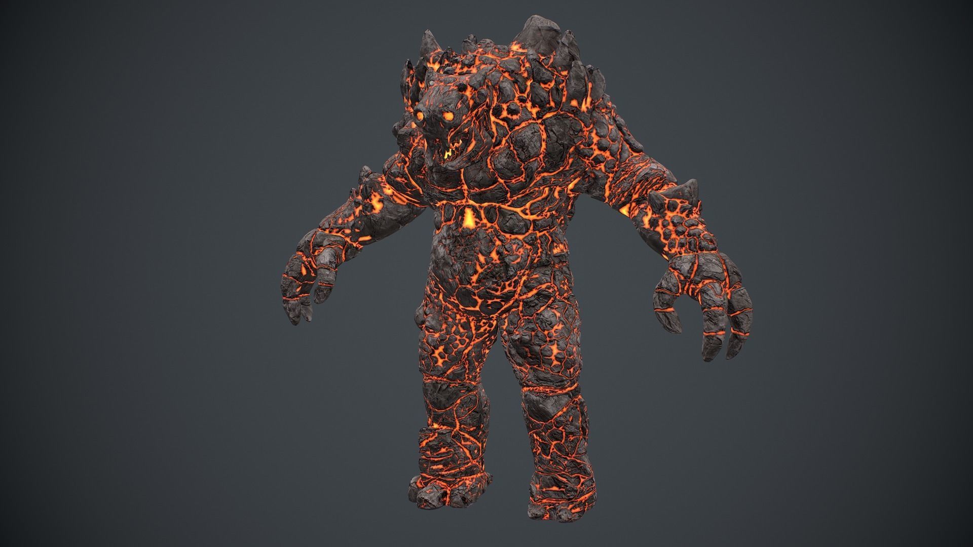 Golem Low-poly 3D model_11
