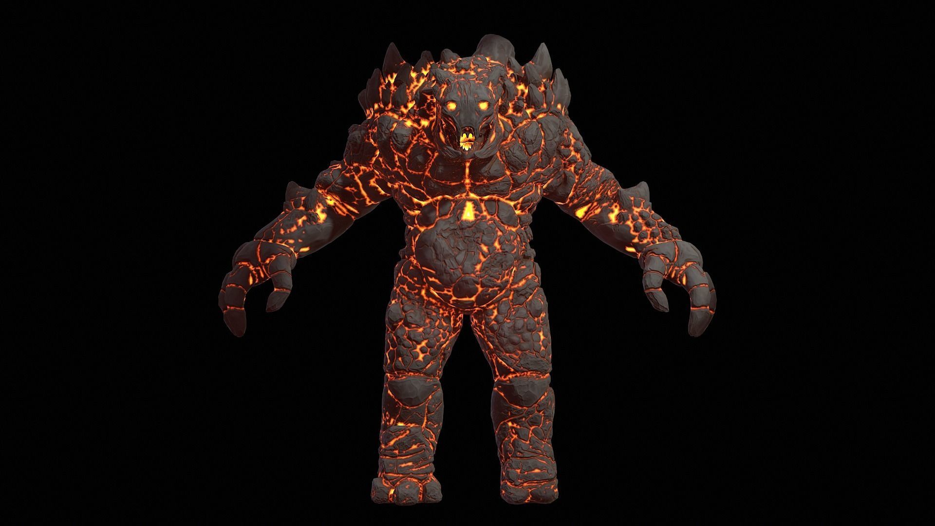 Golem Low-poly 3D model_3