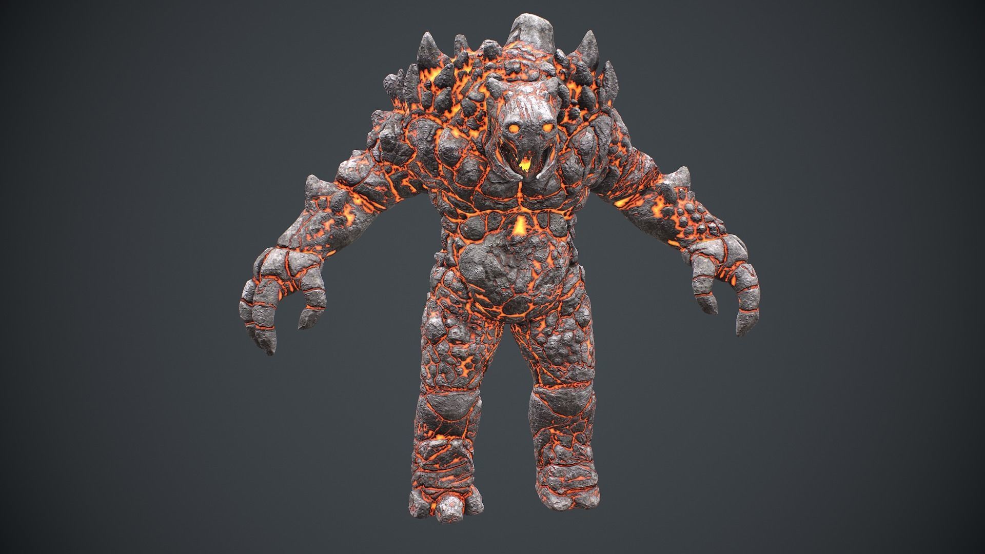 Golem Low-poly 3D model_10