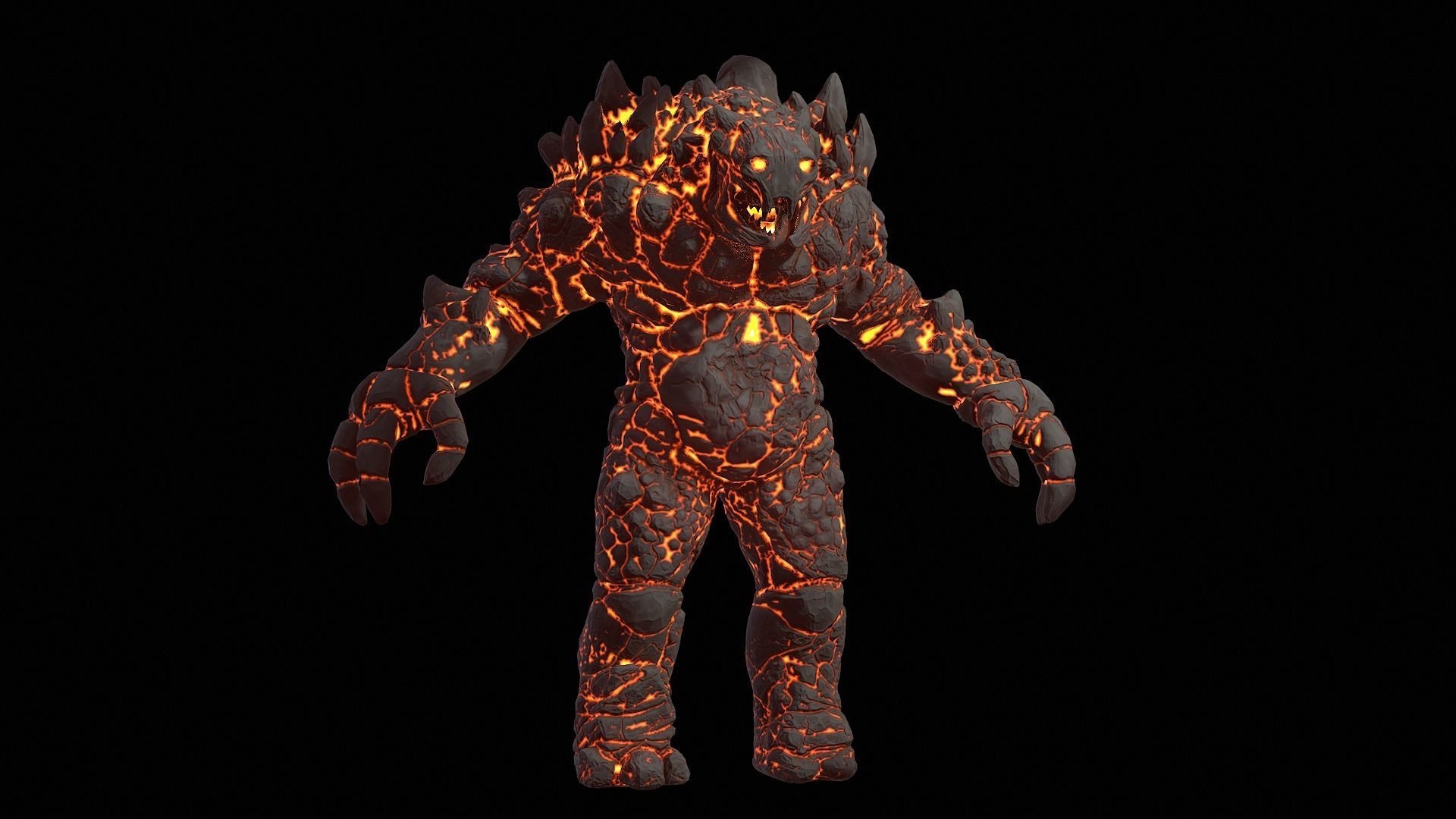 Golem Low-poly 3D model_2