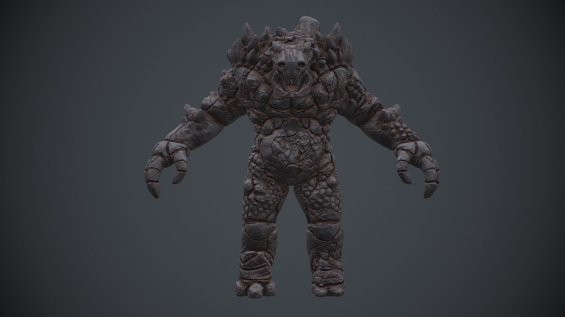 Golem Low-poly 3D model_15