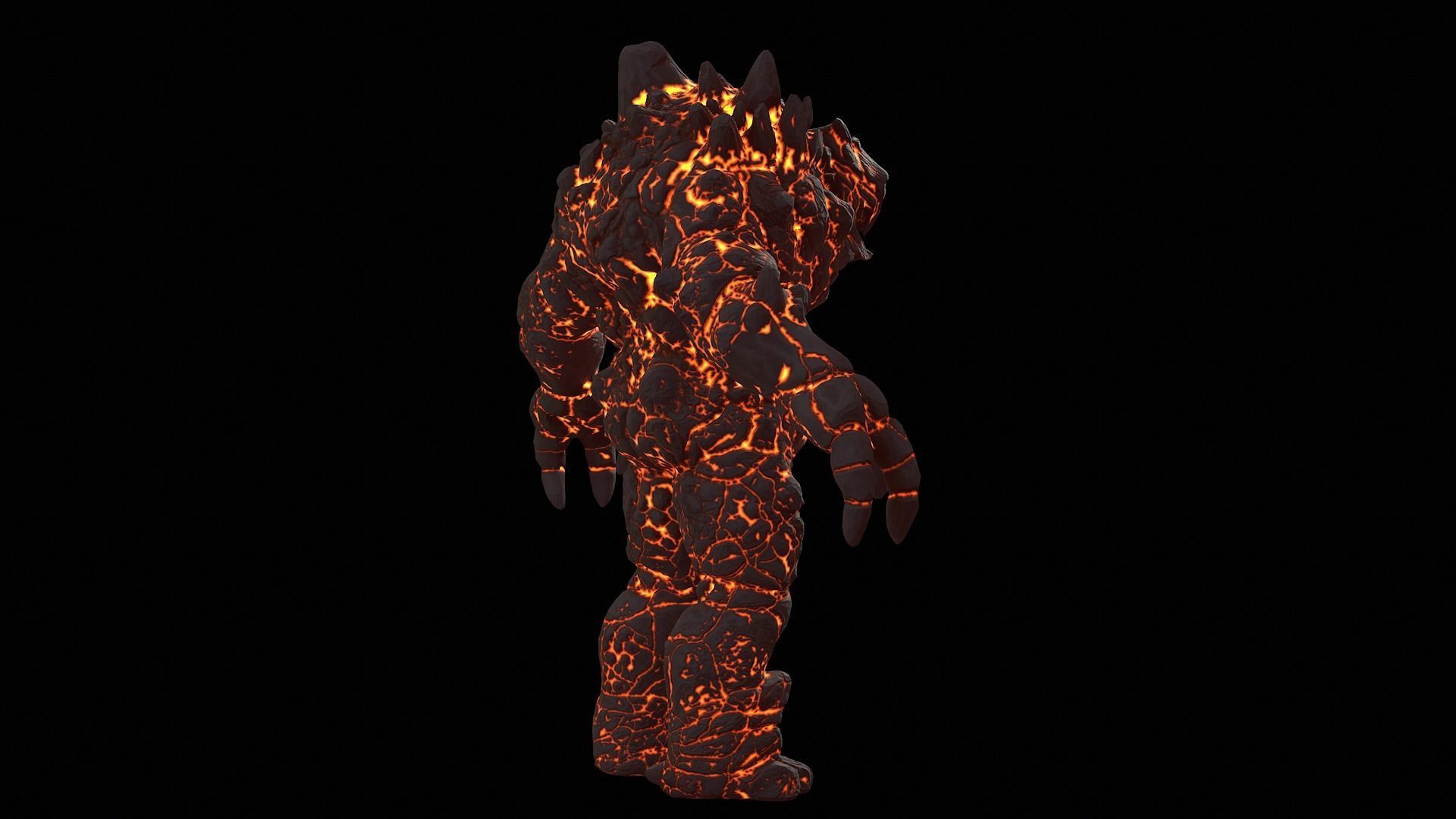 Golem Low-poly 3D model_8