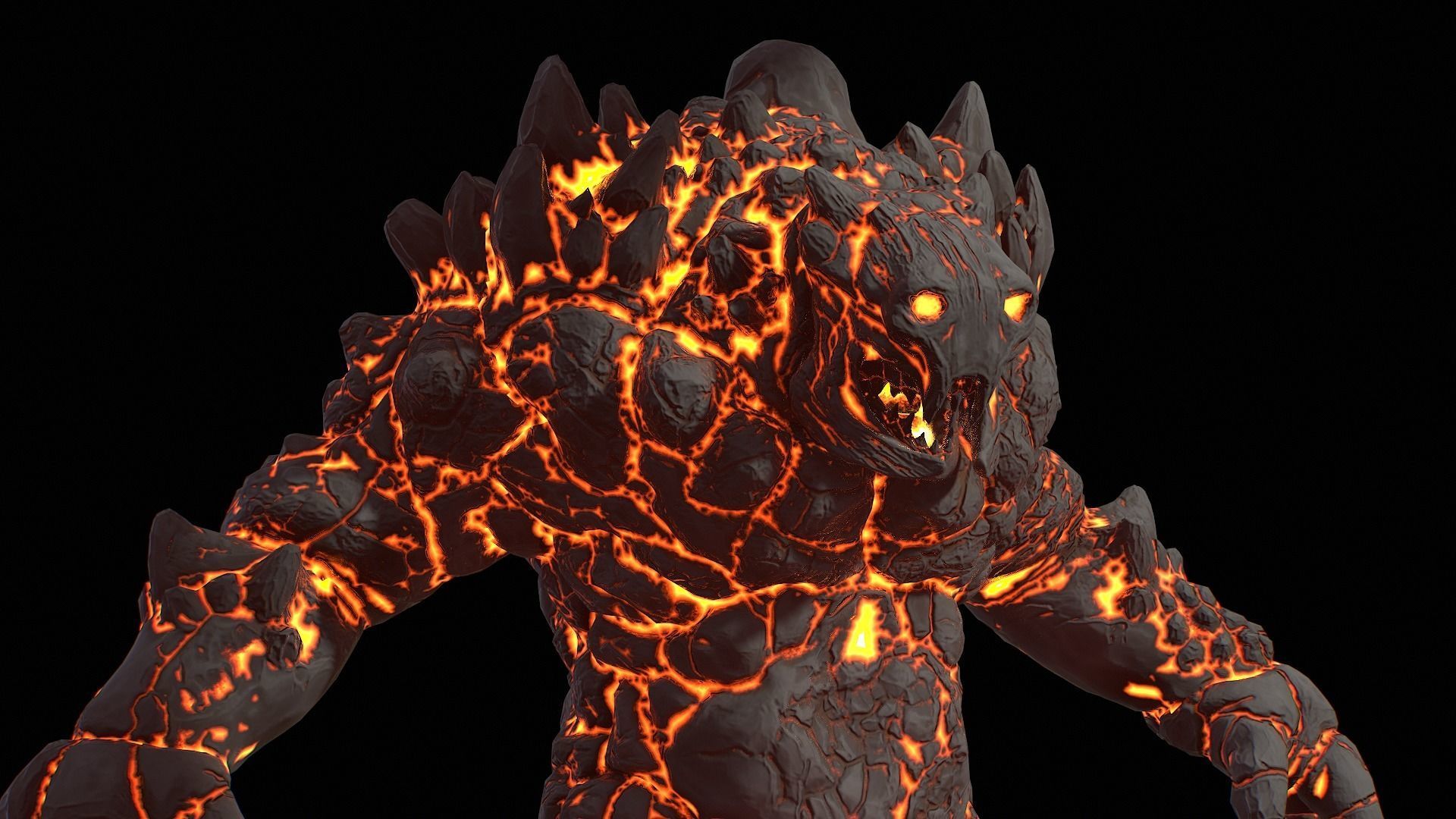 Golem Low-poly 3D model_9