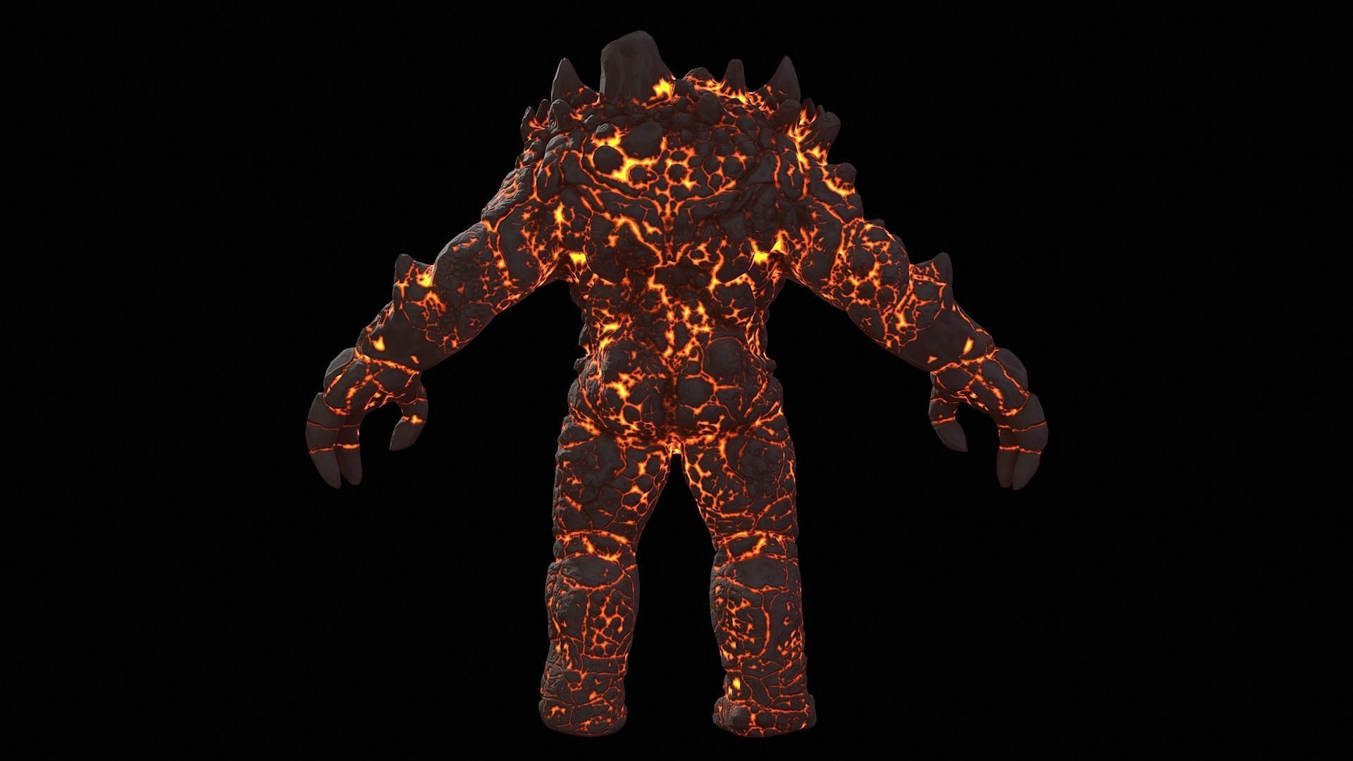 Golem Low-poly 3D model_7