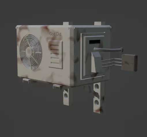 Air Conditioner Unit AC Low-poly Low-poly 3D model_0