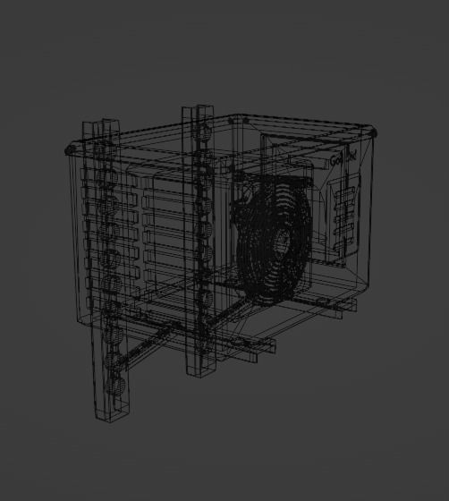 Air Conditioner Unit AC Low-poly Low-poly 3D model_9