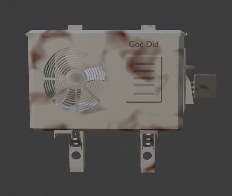 Air Conditioner Unit AC Low-poly Low-poly 3D model_1