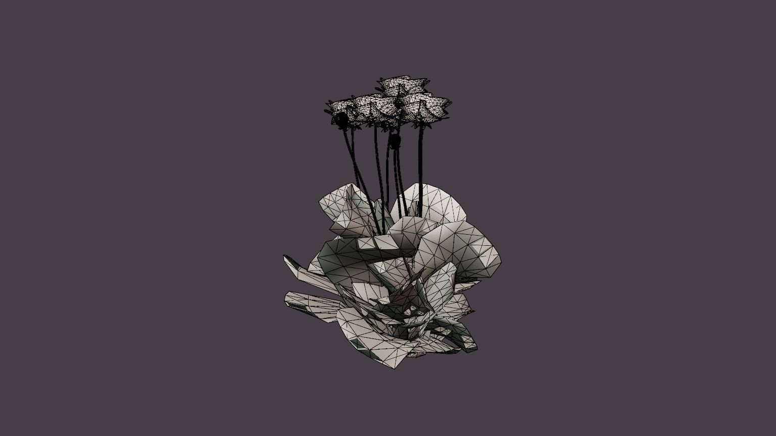 Fornsetts Summer Oriental Poppy Low-poly 3D model_6