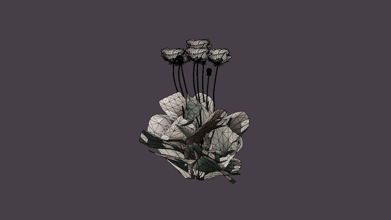 Fornsetts Summer Oriental Poppy Low-poly 3D model_7