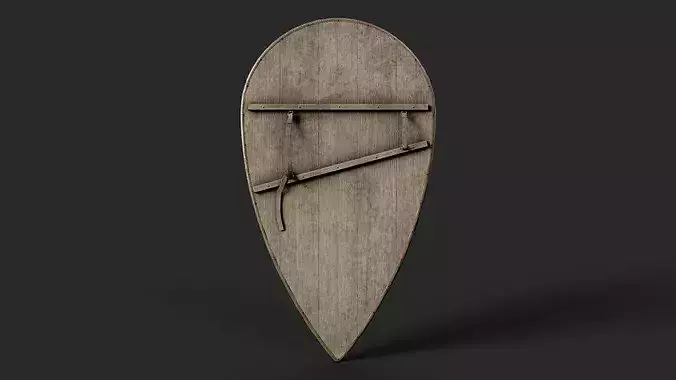 Slavic kite leather shield-painted black with pheasant symbol