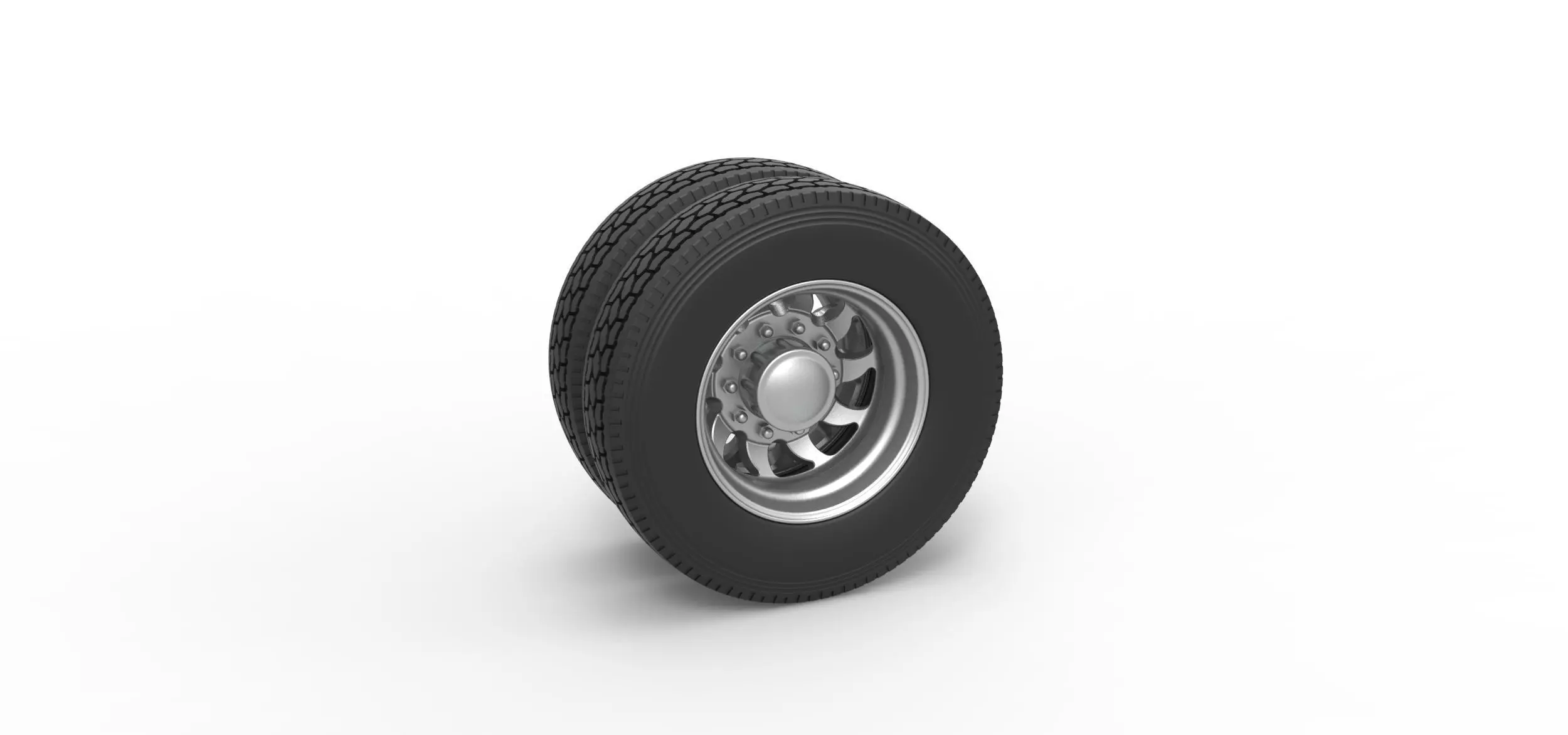 Rear custom wheel of semi truck Version 17 Scale 1 to 25 3D print model_0