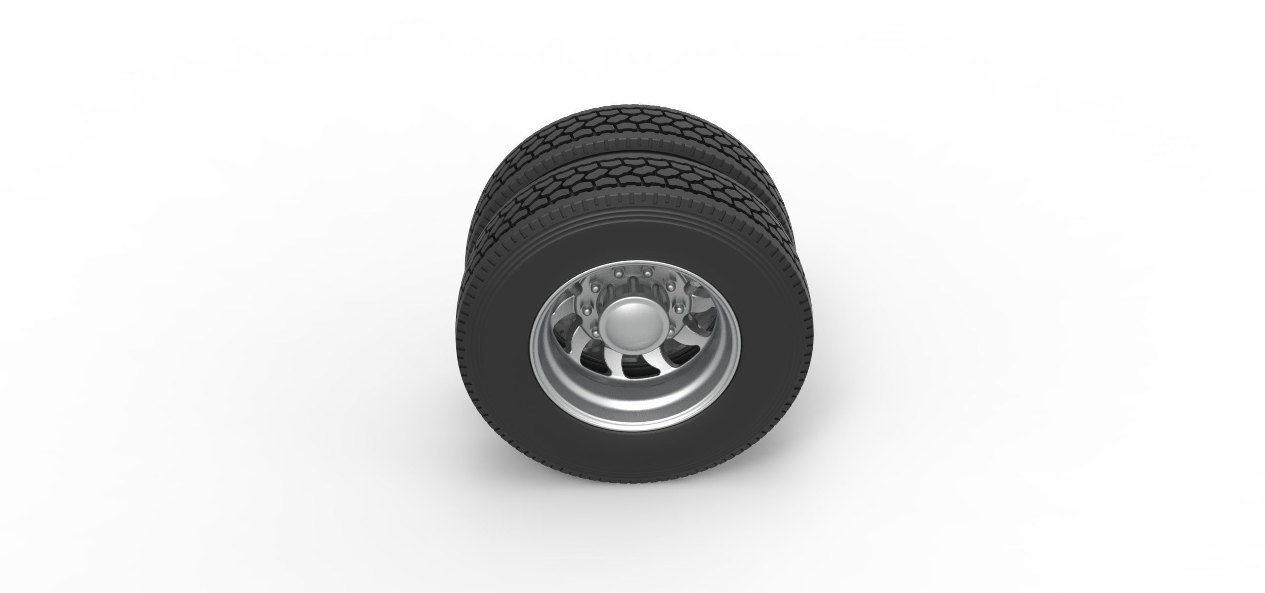 Rear custom wheel of semi truck Version 17 Scale 1 to 25 3D print model_5