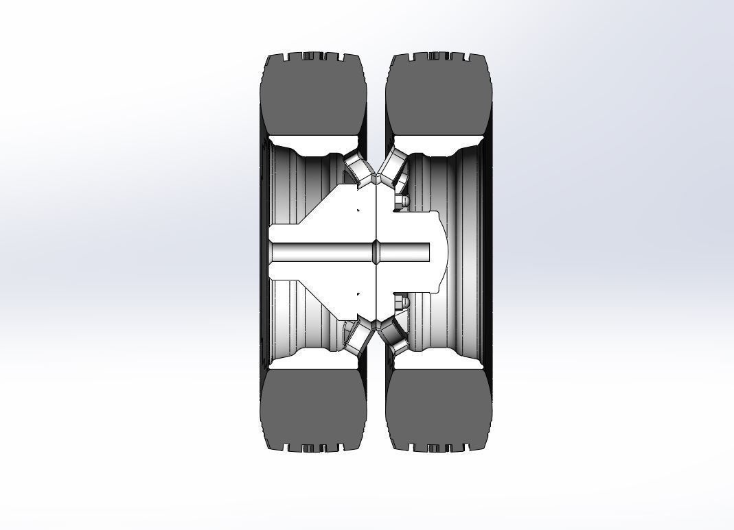 Rear custom wheel of semi truck Version 17 Scale 1 to 25 3D print model_10