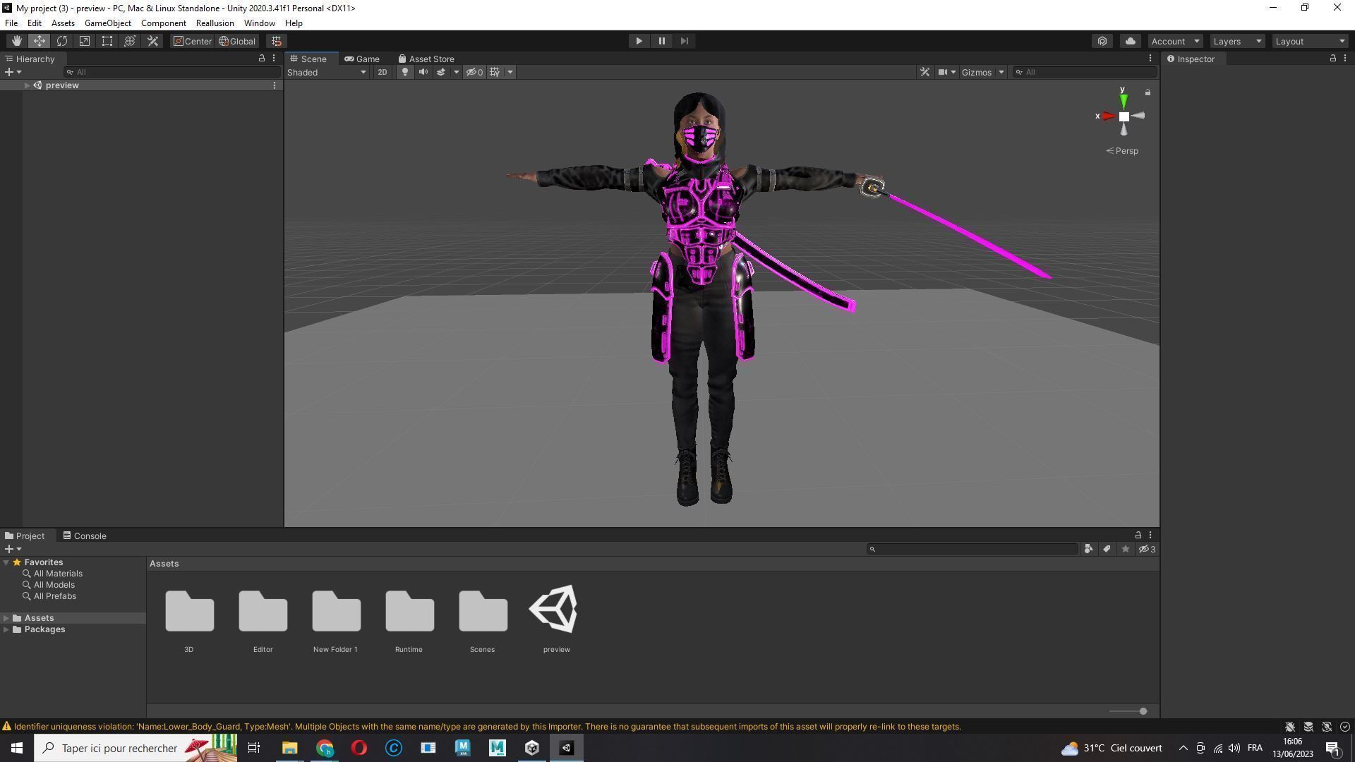 Futuristic Cyberpunk Samurai Low-poly 3D model_32