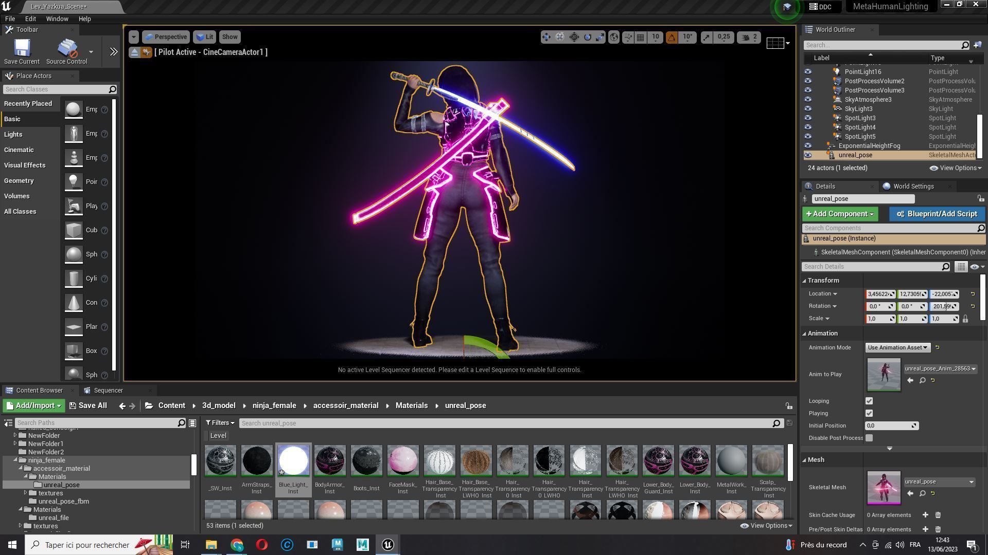 Futuristic Cyberpunk Samurai Low-poly 3D model_31