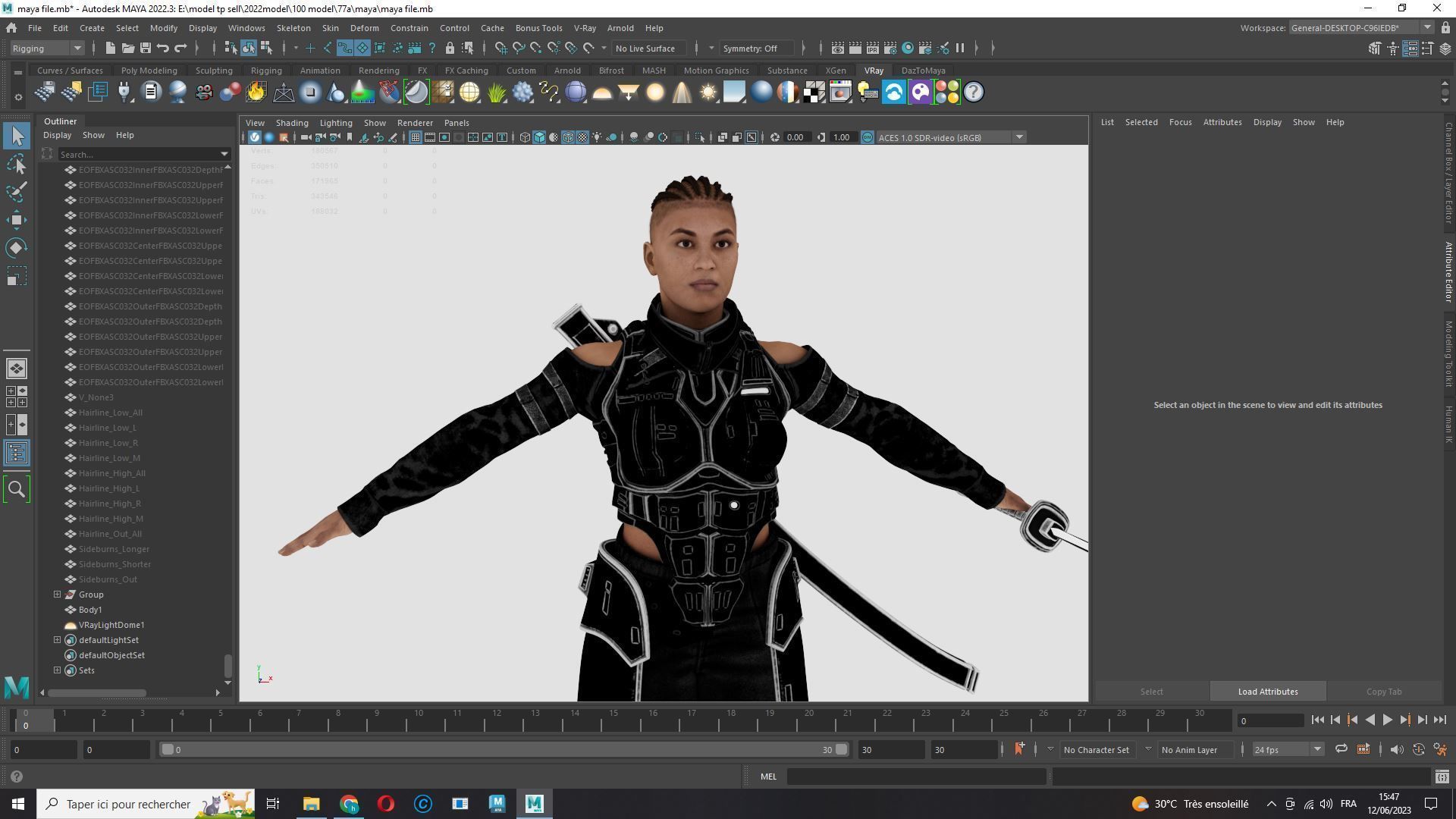 Futuristic Cyberpunk Samurai Low-poly 3D model_24
