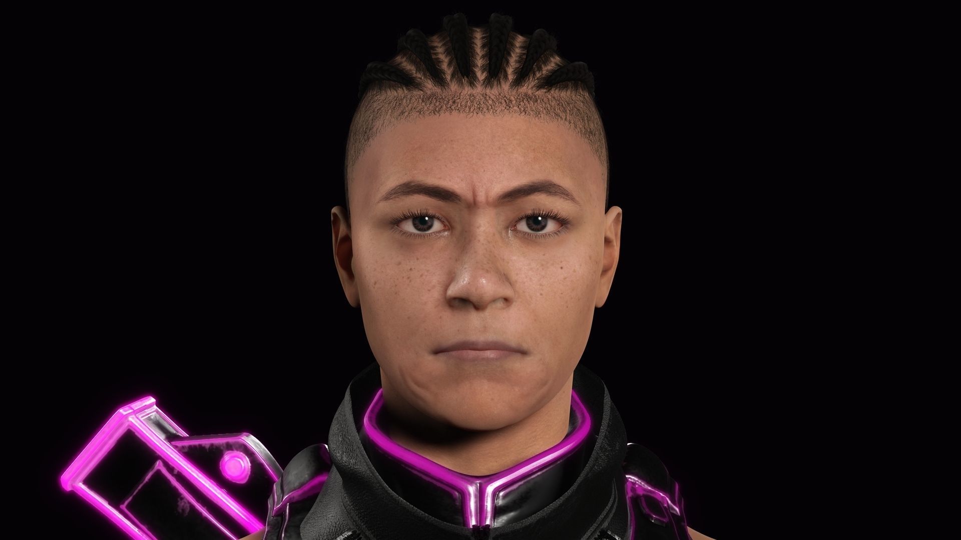 Futuristic Cyberpunk Samurai Low-poly 3D model_14