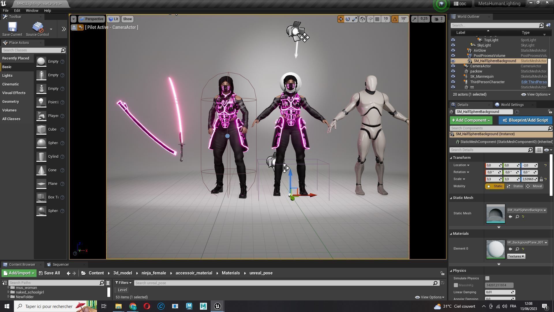 Futuristic Cyberpunk Samurai Low-poly 3D model_26