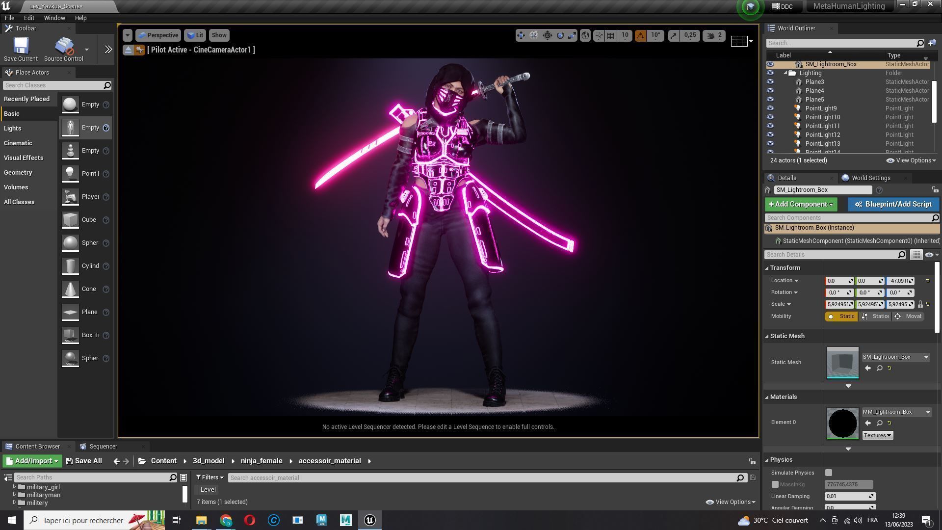 Futuristic Cyberpunk Samurai Low-poly 3D model_27