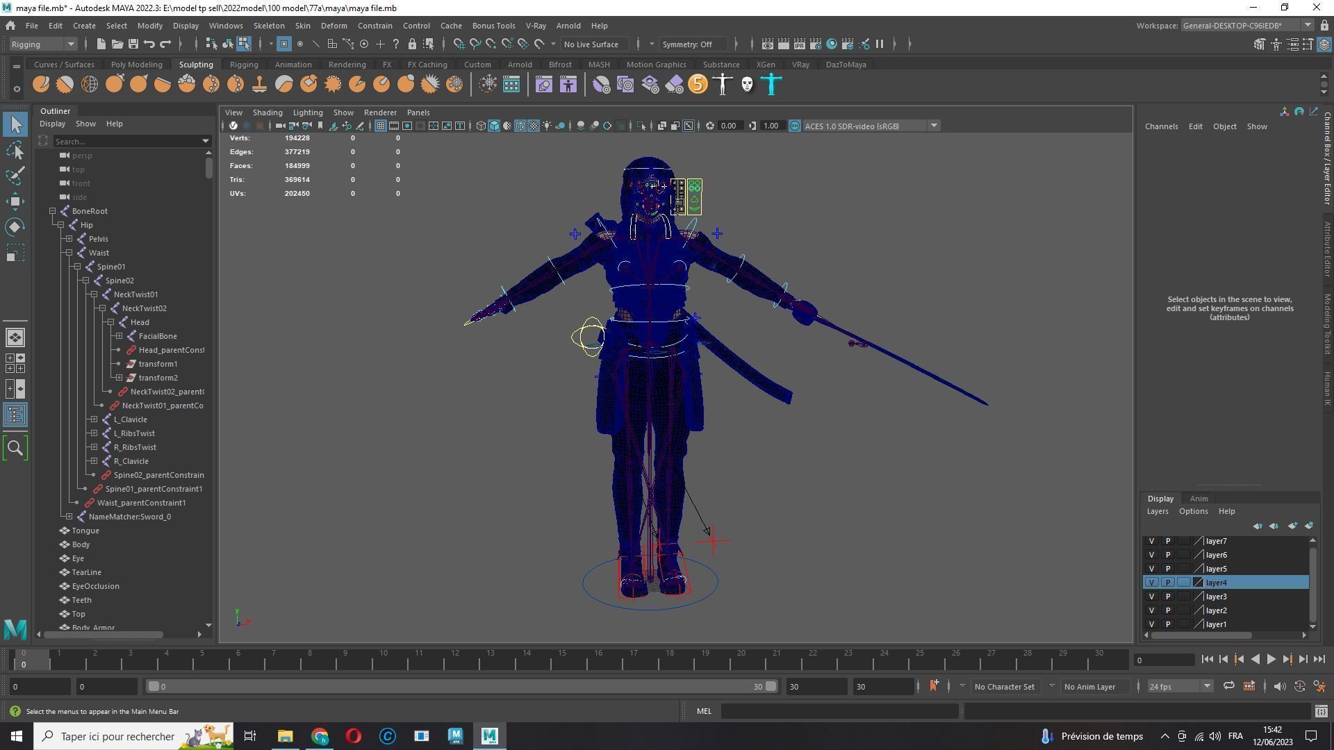 Futuristic Cyberpunk Samurai Low-poly 3D model_21