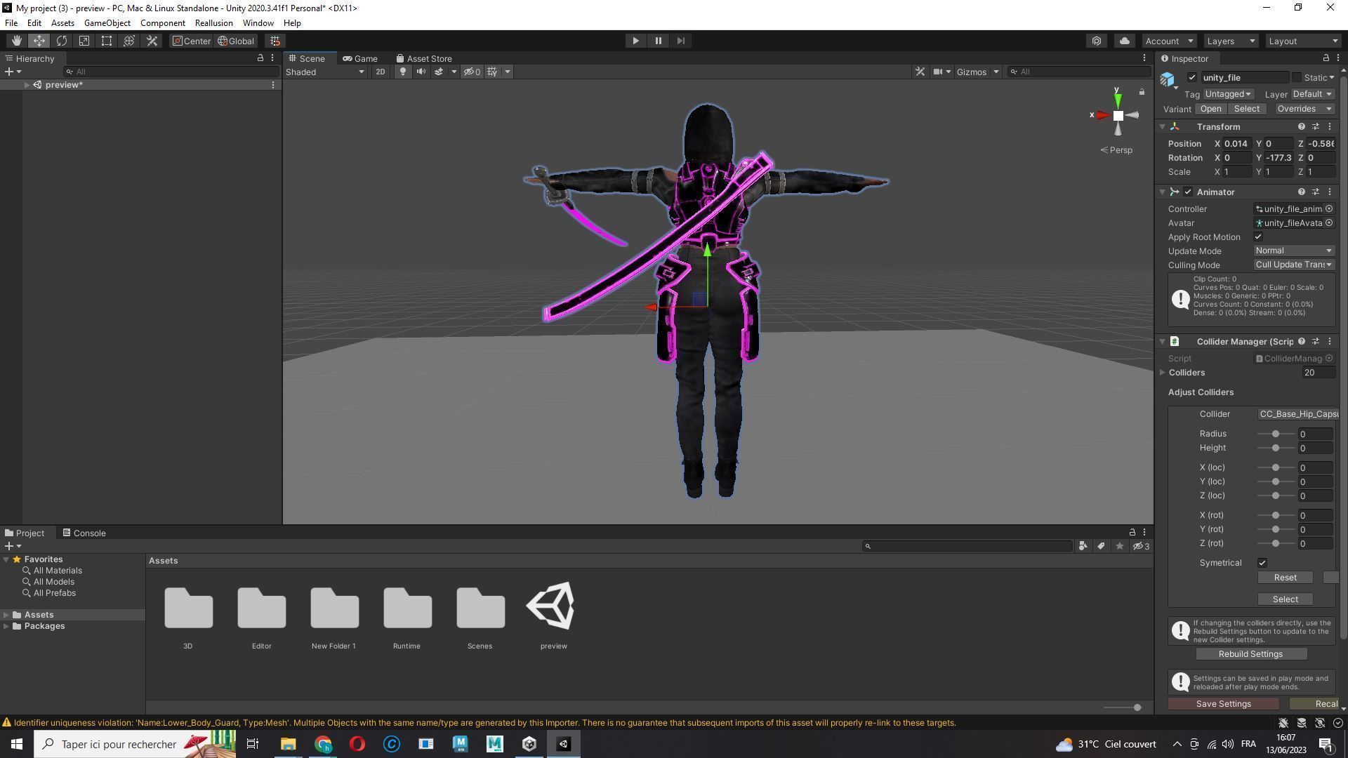 Futuristic Cyberpunk Samurai Low-poly 3D model_33