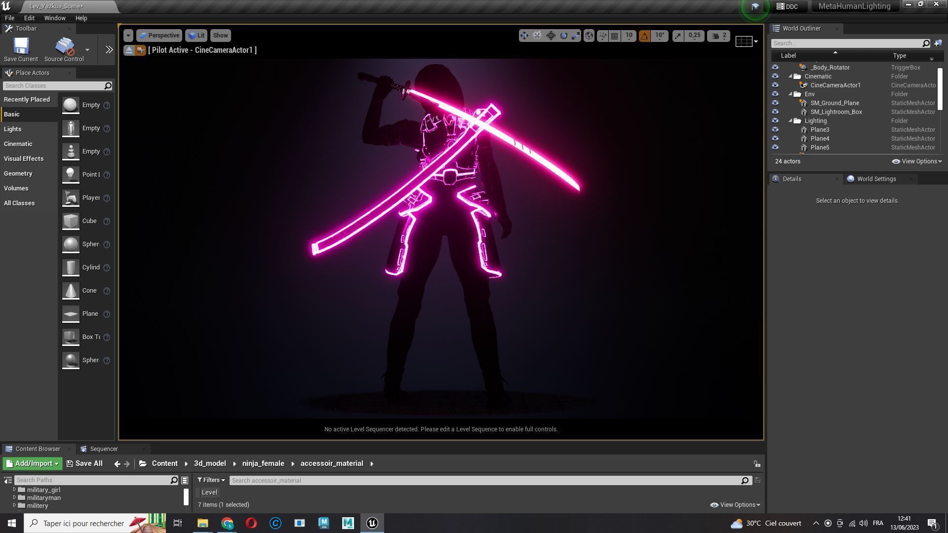 Futuristic Cyberpunk Samurai Low-poly 3D model_29