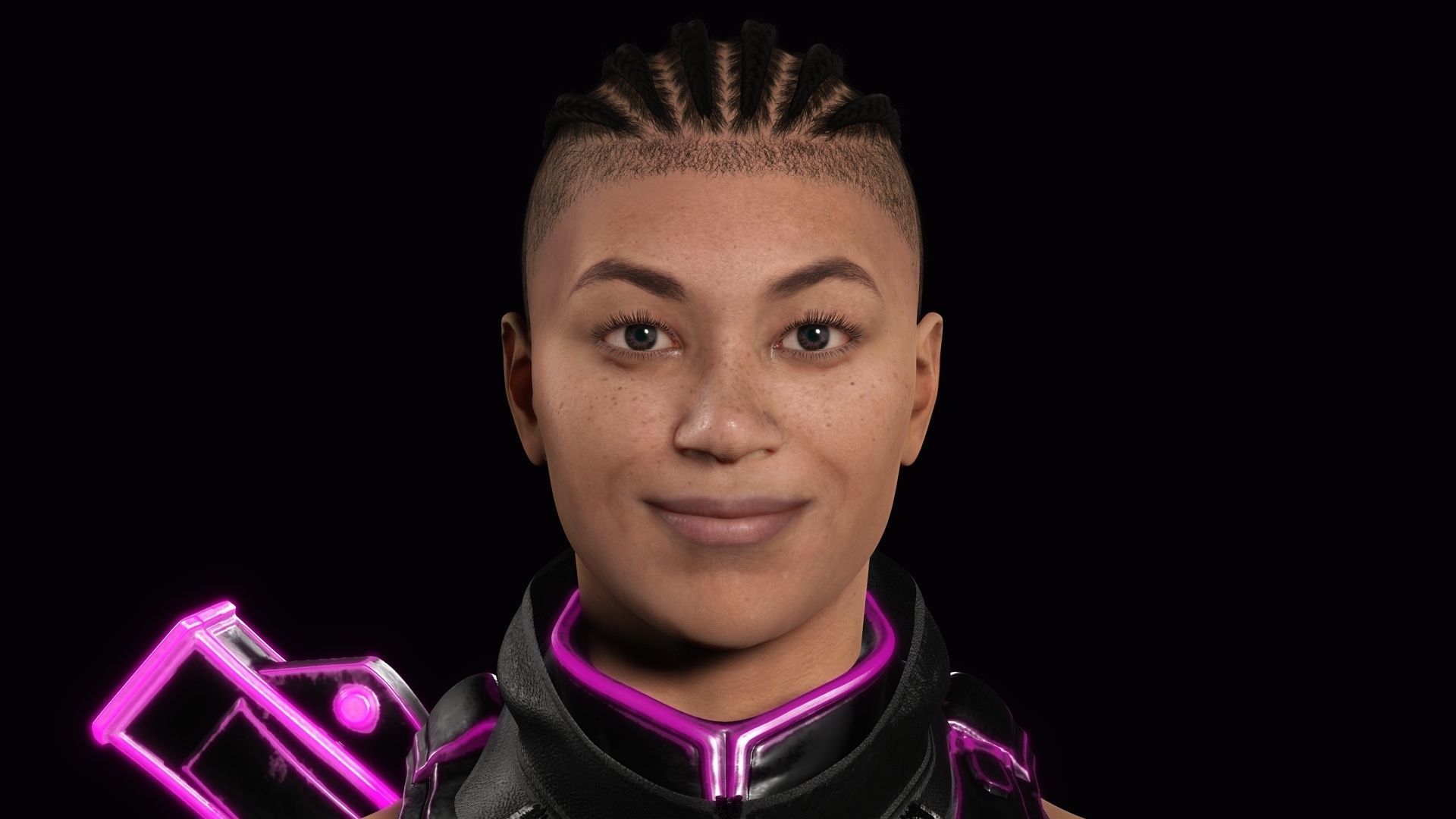 Futuristic Cyberpunk Samurai Low-poly 3D model_13