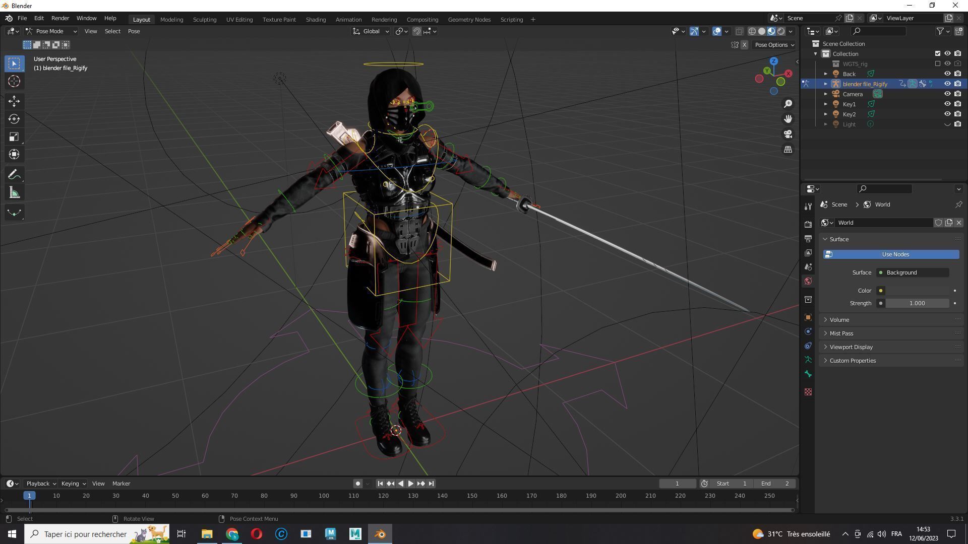 Futuristic Cyberpunk Samurai Low-poly 3D model_18