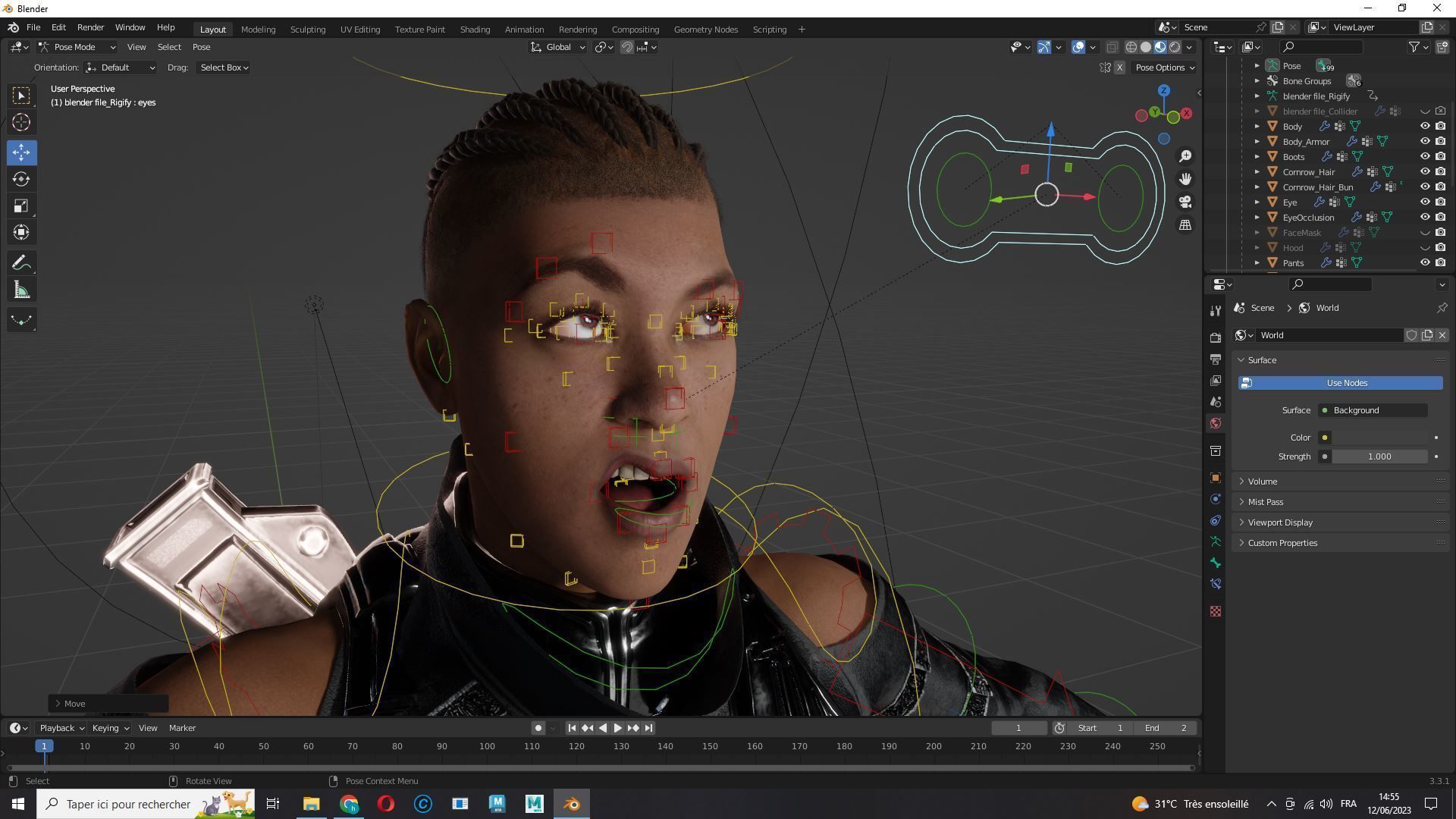 Futuristic Cyberpunk Samurai Low-poly 3D model_19